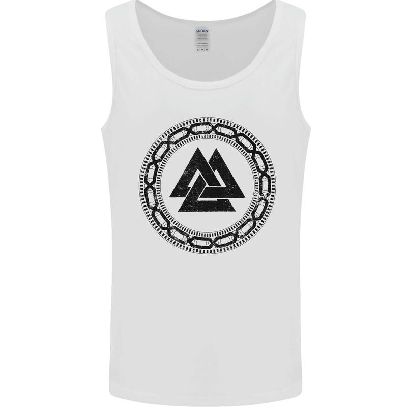 Viking Symbol Valknut Black Gym Mens Vest Tank Top White