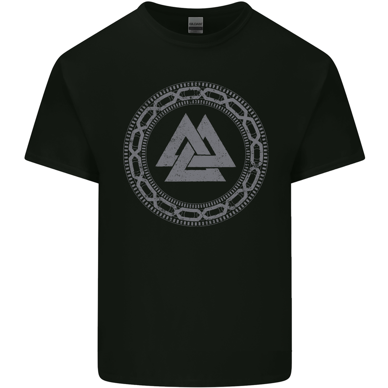 Viking Symbol Valknut Grey Gym Kids T-Shirt Childrens Black