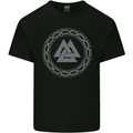 Viking Symbol Valknut Grey Gym Mens Cotton T-Shirt Tee Top Black