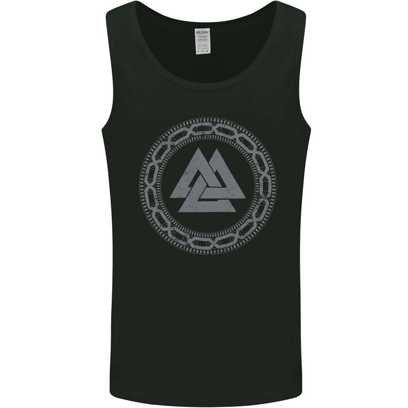 Viking Symbol Valknut Grey Gym Mens Vest Tank Top Black