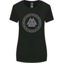 Viking Symbol Valknut Grey Gym Womens Wider Cut T-Shirt Black
