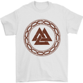 Viking Symbol Valknut Gym Mens T-Shirt 100% Cotton White