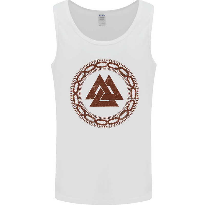 Viking Symbol Valknut Gym Mens Vest Tank Top White