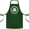 Viking Symbol Valknut White Gym Cotton Apron 100% Organic Forest Green
