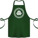 Viking Symbol Valknut White Gym Cotton Apron 100% Organic Forest Green