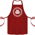 Viking Symbol Valknut White Gym Cotton Apron 100% Organic Maroon