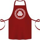 Viking Symbol Valknut White Gym Cotton Apron 100% Organic Maroon
