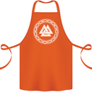 Viking Symbol Valknut White Gym Cotton Apron 100% Organic Orange