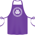 Viking Symbol Valknut White Gym Cotton Apron 100% Organic Purple