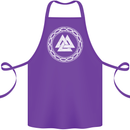 Viking Symbol Valknut White Gym Cotton Apron 100% Organic Purple