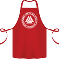 Viking Symbol Valknut White Gym Cotton Apron 100% Organic Red