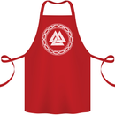 Viking Symbol Valknut White Gym Cotton Apron 100% Organic Red