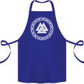 Viking Symbol Valknut White Gym Cotton Apron 100% Organic Royal Blue