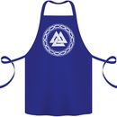 Viking Symbol Valknut White Gym Cotton Apron 100% Organic Royal Blue