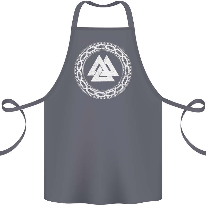 Viking Symbol Valknut White Gym Cotton Apron 100% Organic Steel