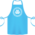 Viking Symbol Valknut White Gym Cotton Apron 100% Organic Turquoise