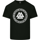 Viking Symbol Valknut White Gym Mens Cotton T-Shirt Tee Top Black
