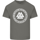 Viking Symbol Valknut White Gym Mens Cotton T-Shirt Tee Top Charcoal
