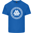 Viking Symbol Valknut White Gym Mens Cotton T-Shirt Tee Top Royal Blue