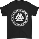 Viking Symbol Valknut White Gym Mens T-Shirt 100% Cotton Black