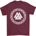 Viking Symbol Valknut White Gym Mens T-Shirt 100% Cotton Maroon