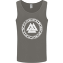Viking Symbol Valknut White Gym Mens Vest Tank Top Charcoal