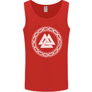 Viking Symbol Valknut White Gym Mens Vest Tank Top Red