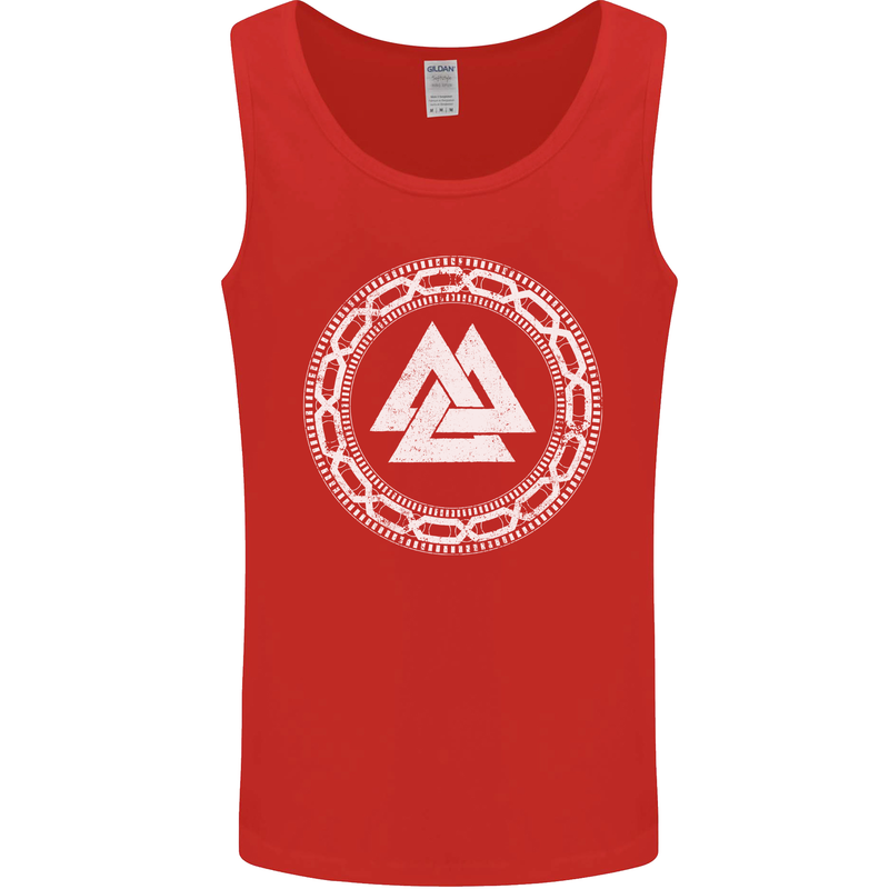 Viking Symbol Valknut White Gym Mens Vest Tank Top Red