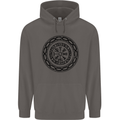 Viking Symbol Vegvisir Black Gym Mens 80% Cotton Hoodie Charcoal
