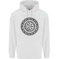 Viking Symbol Vegvisir Black Gym Mens 80% Cotton Hoodie White