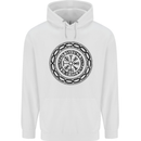 Viking Symbol Vegvisir Black Gym Mens 80% Cotton Hoodie White