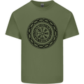 Viking Symbol Vegvisir Black Gym Mens Cotton T-Shirt Tee Top Military Green