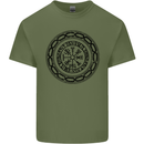 Viking Symbol Vegvisir Black Gym Mens Cotton T-Shirt Tee Top Military Green