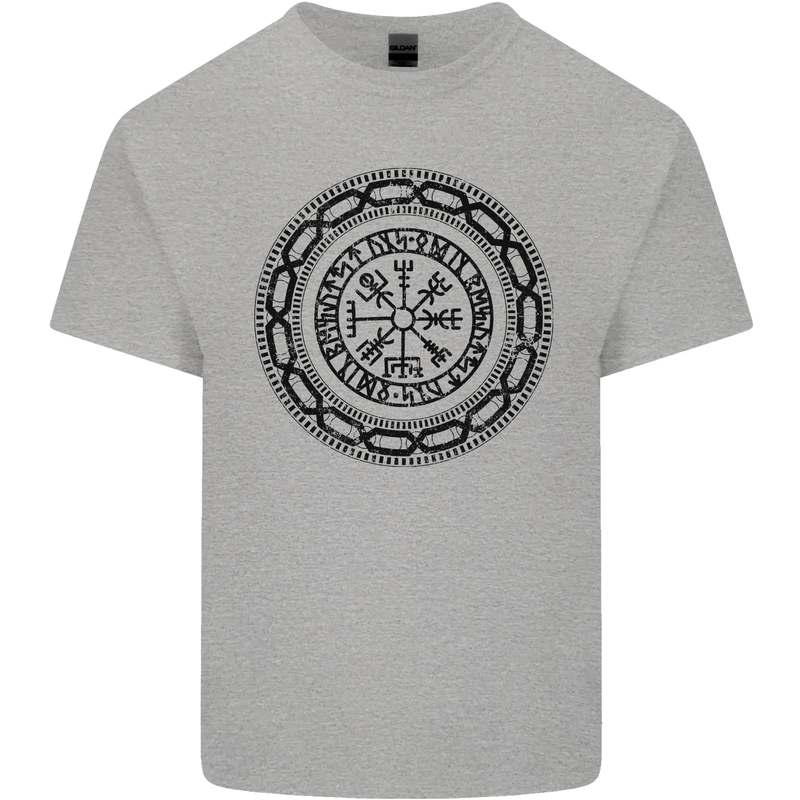 Viking Symbol Vegvisir Black Gym Mens Cotton T-Shirt Tee Top Sports Grey