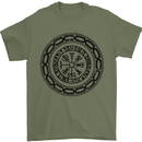 Viking Symbol Vegvisir Black Gym Mens T-Shirt 100% Cotton Military Green