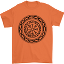 Viking Symbol Vegvisir Black Gym Mens T-Shirt 100% Cotton Orange