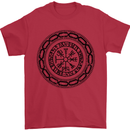 Viking Symbol Vegvisir Black Gym Mens T-Shirt 100% Cotton Red