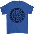 Viking Symbol Vegvisir Black Gym Mens T-Shirt 100% Cotton Royal Blue