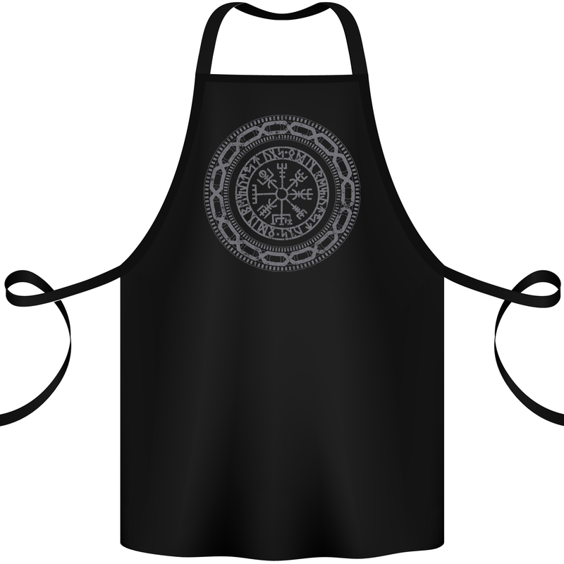 Viking Symbol Vegvisir Grey Gym Cotton Apron 100% Organic Black