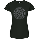 Viking Symbol Vegvisir Grey Gym Womens Petite Cut T-Shirt Black