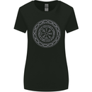 Viking Symbol Vegvisir Grey Gym Womens Wider Cut T-Shirt Black