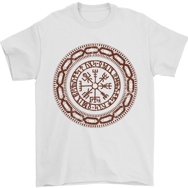 Viking Symbol Vegvisir Gym Mens T-Shirt 100% Cotton White
