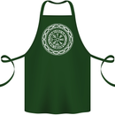 Viking Symbol Vegvisir White Gym Cotton Apron 100% Organic Forest Green
