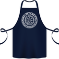 Viking Symbol Vegvisir White Gym Cotton Apron 100% Organic Navy Blue