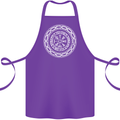 Viking Symbol Vegvisir White Gym Cotton Apron 100% Organic Purple