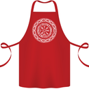 Viking Symbol Vegvisir White Gym Cotton Apron 100% Organic Red