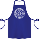 Viking Symbol Vegvisir White Gym Cotton Apron 100% Organic Royal Blue