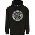 Viking Symbol Vegvisir White Gym Mens 80% Cotton Hoodie Black