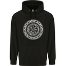 Viking Symbol Vegvisir White Gym Mens 80% Cotton Hoodie Black