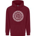 Viking Symbol Vegvisir White Gym Mens 80% Cotton Hoodie Maroon